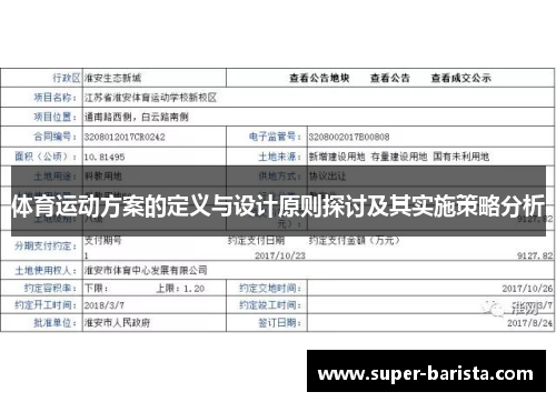体育运动方案的定义与设计原则探讨及其实施策略分析